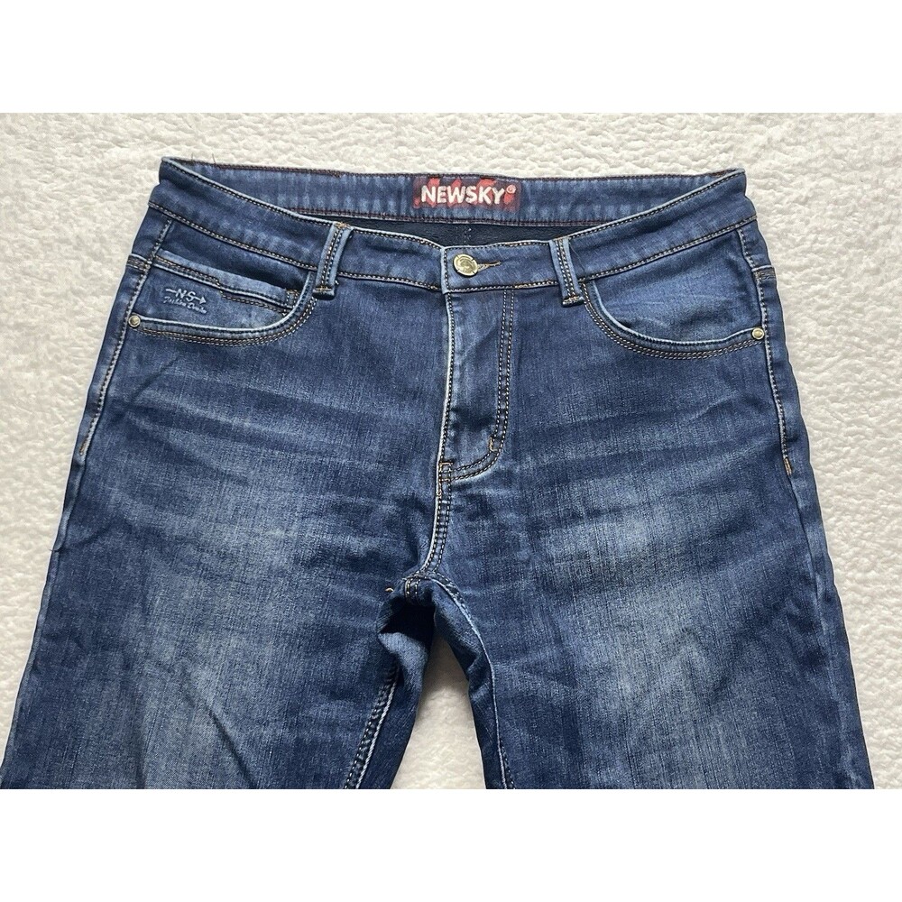 New Sky N&S Jeans Mens 34 Straight Leg Fleece Lined Rugged Cowboy Classic